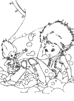 A coloring page of arthur and the invisibles